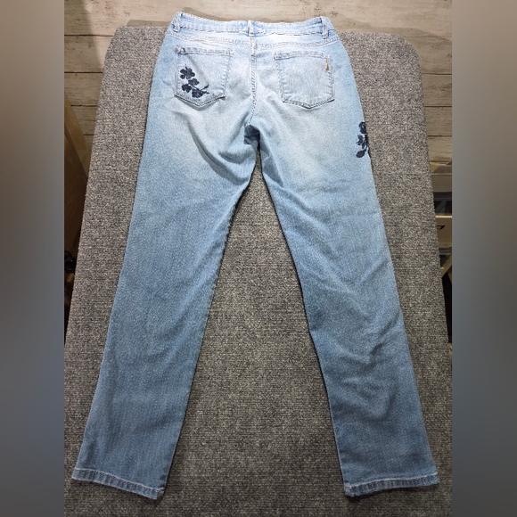 Vintage America Blues Bestie Jean 4/27 Floral Embroidered Straight Light Wash - Picture 11 of 14
